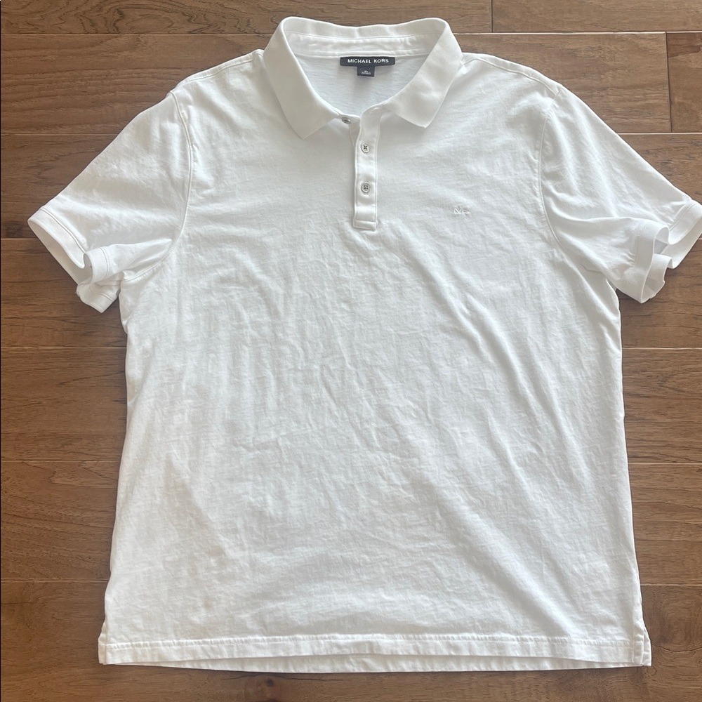 Michael Kors Men's White Polo Shirt XL